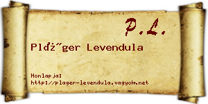 Pláger Levendula névjegykártya